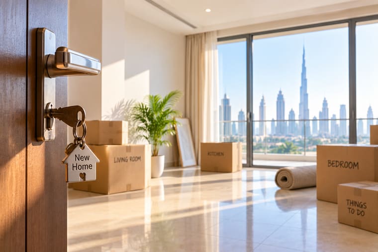 An empty Dubai apartment before a new tenant moves in